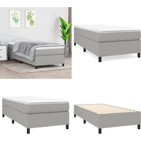 Bettgestell ohne Matratze Hellgrau 90x190 cm Stoff - Bettes - Boxspringbetten - Einzelbett - Schlafzimmermöbel - Lattenrost - Home & Living (1/5)
