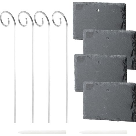 15x2cm Slate Labels for Garden Plants with Pencil - Reusable Markers for Plant Pot and Vegetable Garden (1/5)
