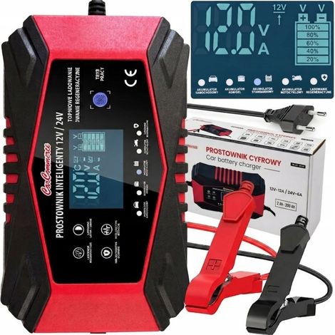 Caricabatterie automatico per auto 12A, riparazione batterie 12V 24V (1/5)