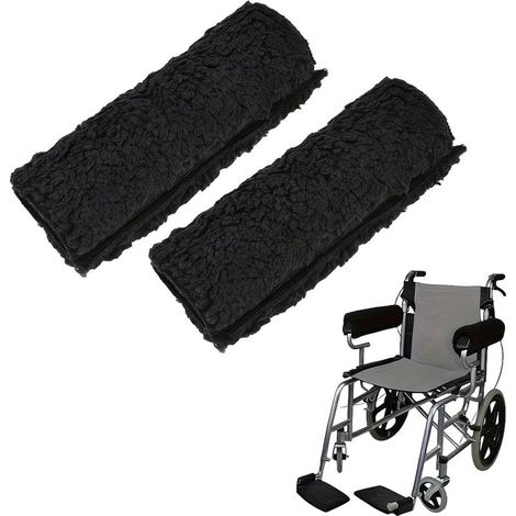 2 Housses d'accoudoir de chaise de bureau avec fermeture éclair, protection amovible pour accoudoirs de siège de travail, couleur noir, lot de 2 pièces (1/5)