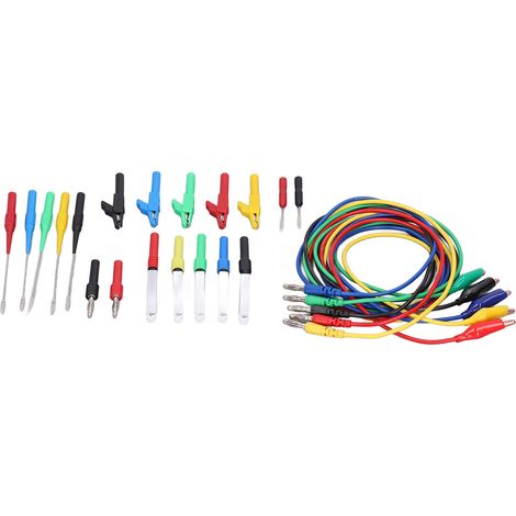 Lot de 2 Câbles de Test avec Pinces Banana, Conductivité Élevée, Mesures Précises et Rapides, Kit de Contrôle Électronique pour Usage Domestique et Industriel (1/5)