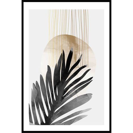 Affiche encadrée composition abstraite beige