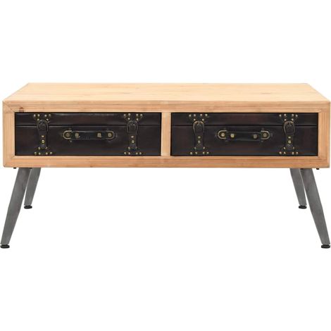 Maison Exclusive - Couchtisch Tannenholz Massiv 115 × 55 × 50 cm (1/5)