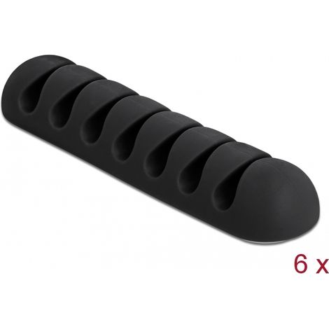 Delock Portacables con 7 pasamuros Juego de 6 piezas negro