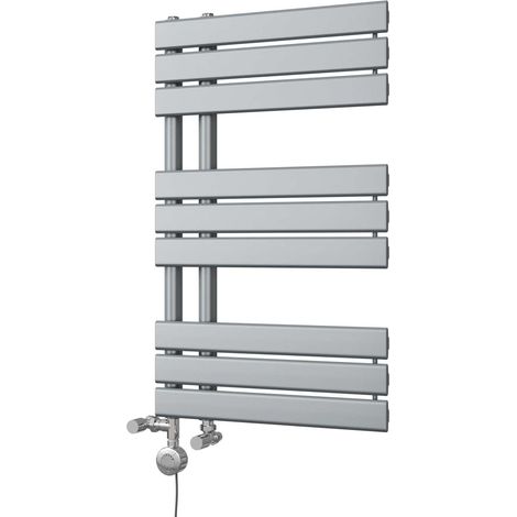 Tristan - Silver Dual Fuel Towel Rail H816mm x W500mm Thermostatic (1/3)