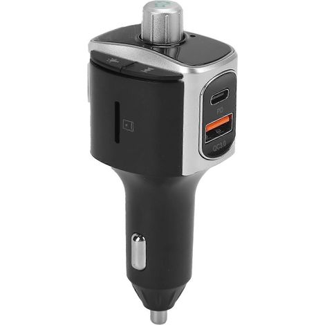 Bluetooth 5.0 FM-Transmitter, Dual-Screen-Display, 3 USB-Anschlüsse, QC3.0 Schnellladefunktion mit 7-farbiger Hintergrundbeleuchtung