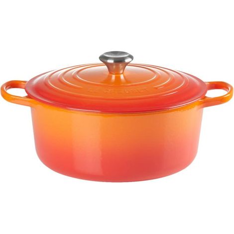 Le Creuset Cocotte ronde de en fonte, 24 cm, 4, 2 L, All Sources de Heat même induction, Volcanique, 21177240902430 (1/2)