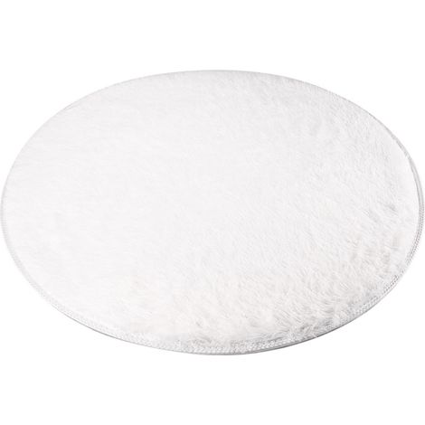 Tapis rond Winysin 80 cm en velours corail doux, antidérapant, pour entrée, salle de bain ou salon. (1/5)