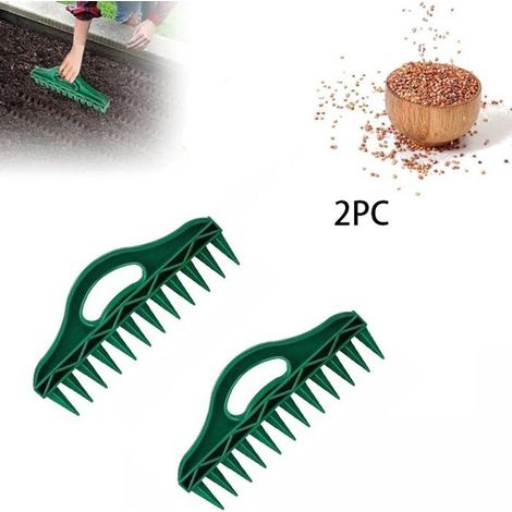 Semoir manuel 12 trous 26 cm, outil de jardin pour semis et repiquage, poinçon à trous, plastique PP, lot de 2 (1/5)