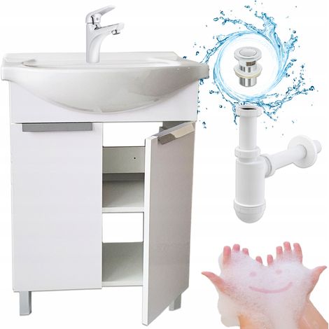 STAMAR  Badezimmermöbel - 60 cm - Weiß - Elegantes Design - Praktischer Stauraum