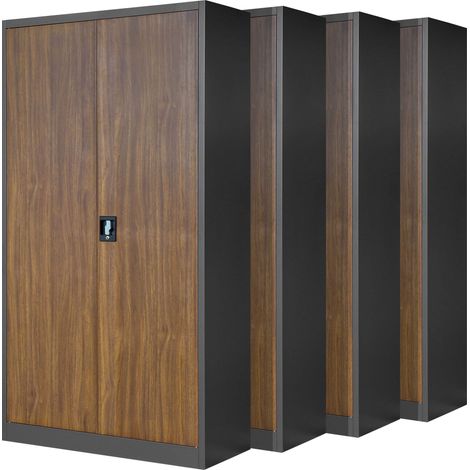 Lot de 4 Armoires de Bureau Métalliques 4 Étagères 195x90x40 cm (1/5)