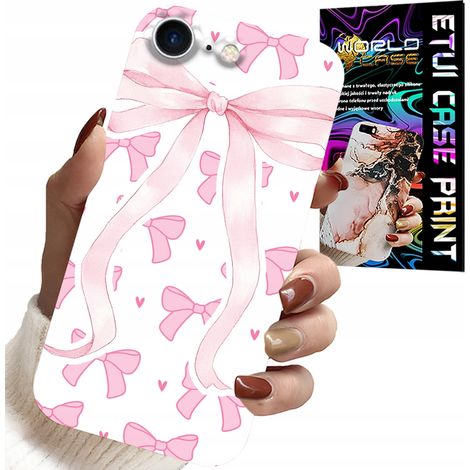 Custodia per iPhone 7 / 8 / SE2 - custodia con nastri rosa e motivi alla moda (1/5)
