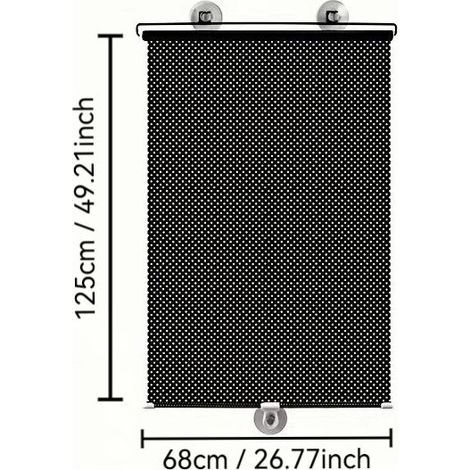 Universelles, einziehbares Sonnenschutzrollo 68 x 125 cm für Auto- und Hausfenster, Hitze- und UV-Schutz (1/5)