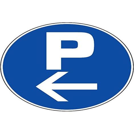 Novap, parcheggio. Segnale di freccia sinistra rigido 300 mm 300 mm di diametro