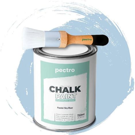 Vernice a Gesso - PECTRO - Blu Profondo - 750ml - Pennello in Legno - Finitura Opaca