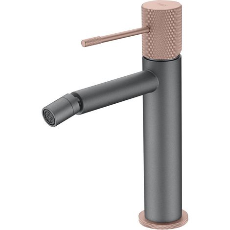 Mice - Rubinetto monocomando bidet, rubinetto bagno WC, acqua calda/fredda -  Colore Champagne Grey - BDD038-2GC (1/2)