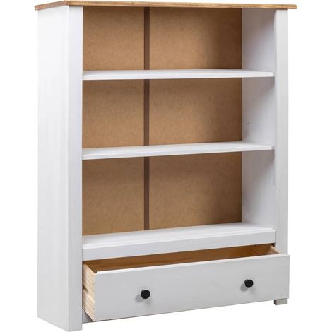 Bibliothèque,Armoire de livres,Meuble de Rangement Blanc 80x35x110 cm Pin massif Assortiment Panama764331 (1/5)