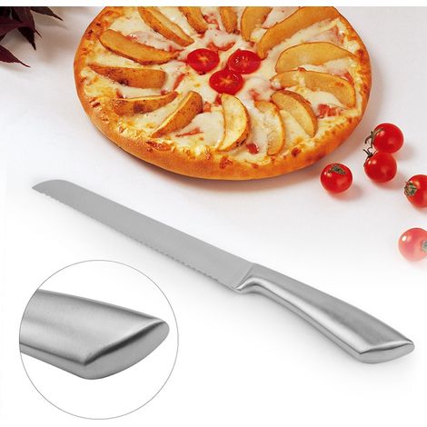 Couteau de cuisine en acier inoxydable (1 pièce), outil à main pour pâtisserie et pain. (1/5)