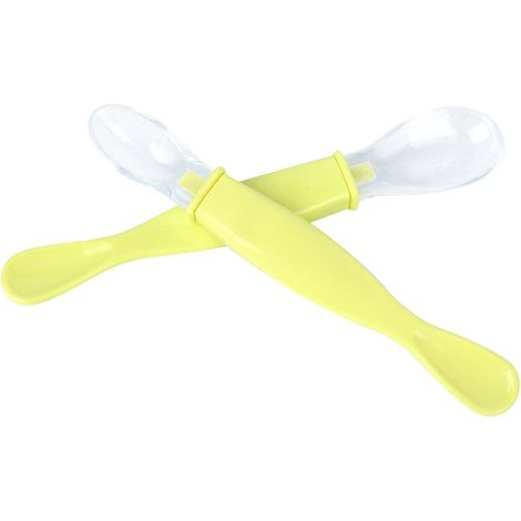 Lot de 2 cuillères pour bébé en silicone alimentaire avec embouts souples, ustensiles pour l'alimentation des nourrissons (1/5)