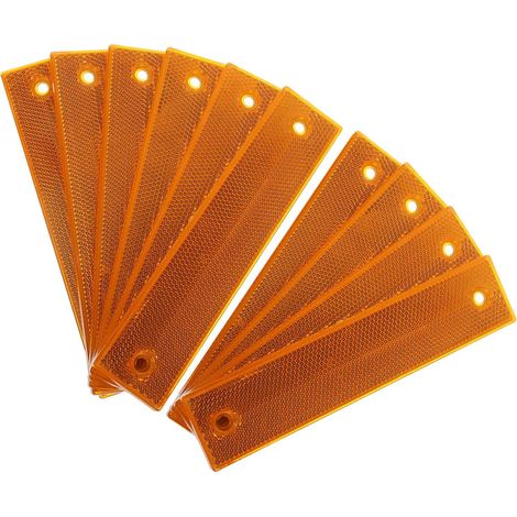 Balises Réfléchissantes et Résistance aux Intempéries Rectangulaires Jaunes Lot de 10 en Acrylique et Abs, Haute Intensité de Réverbération pour Parkings et Allées Extérieures (1/5)