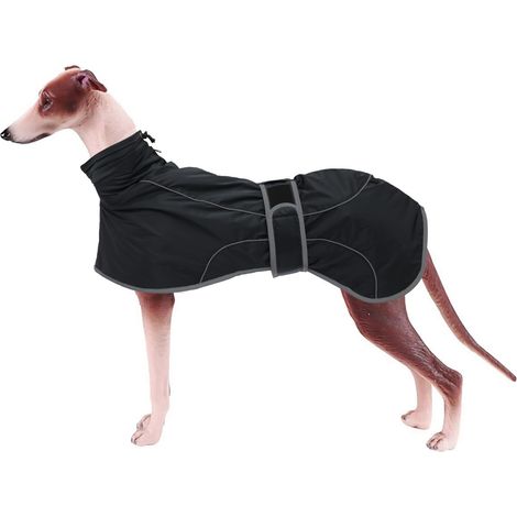 Manteau Imperméable pour Lévrier Veste d'hiver Chaude en Molleton Polaire pour Chien Vêtement Ajustable avec Bandes Réfléchissantes et Trou pour Harnais (1/5)