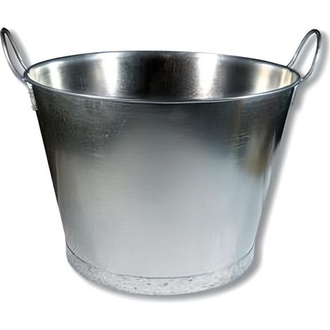 Seau en fer, Chaudron galvanisée abattage en Zinc coloris Gris - Hauteur 45 x Ø 60 cm