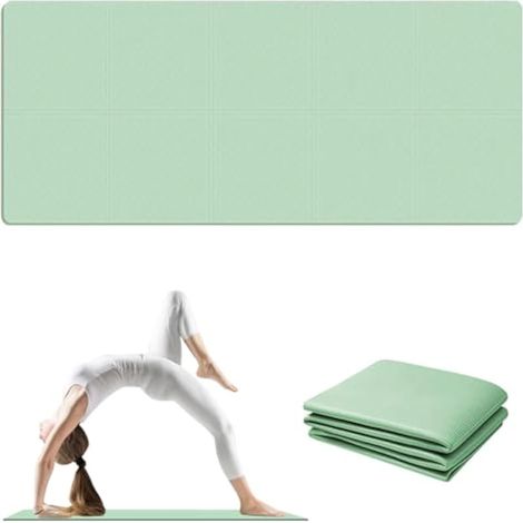Tapis de Yoga 183x61cm, Yoga d'exercice Tapis de Sol Rembourré, Tapis de Gymnastique, Rangement Pliable, Tapis Yoga pour Tapis de Course, Cycles, Rameurs, Crosstrainers et Autres