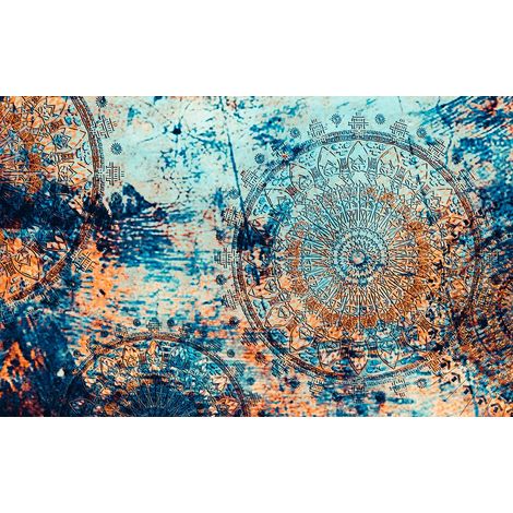 Tableau Mandala bleu - 80x50cm - made in France (1/5)