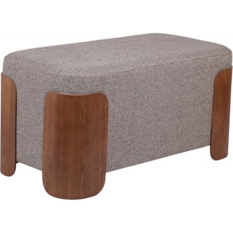 Amadeus - Banc en tissu café et bois L80 cm Aubépine (1/5)