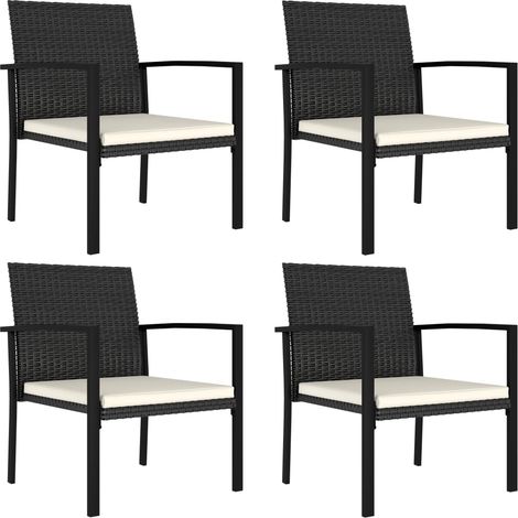 vidaXL Garden Dining Chairs 4 pcs Poly Rattan Black