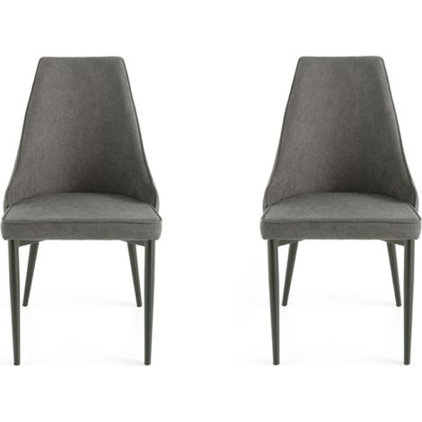 Sedia tessuto Antracite - gambe metallo NELLI 2 sedie (1/3)