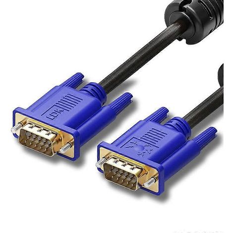 Lot de 2 câbles VGA de 1,5 m, 15 broches, SVGA 1080p, pour moniteur d'ordinateur, connecteur mâle-mâle. (1/5)