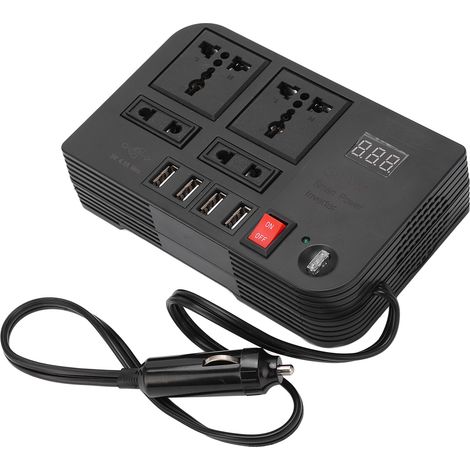 Wechselrichter-Transformator (12 V DC – 220 V AC) mit 4 USB-Anschlüssen und 4 Steckdosen (1/5)