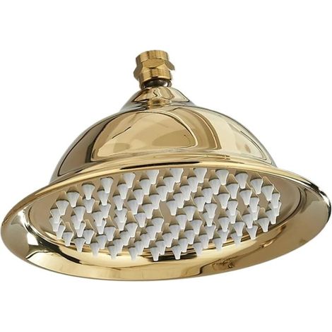 Pommeau de douche effet pluie en laiton doré,remplacement du pommeau de douche effet pluie, accessoire de douche en laiton antique (jaune clair) (1/5)