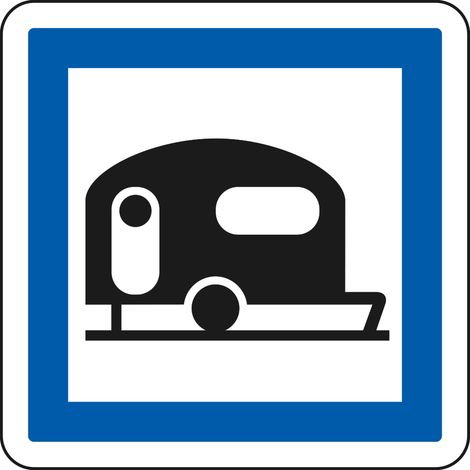 Panneau Indication CE4b – Camping pour caravanes – Gamme ECOLIGN – Classe 1 – 350 mm (1/5)