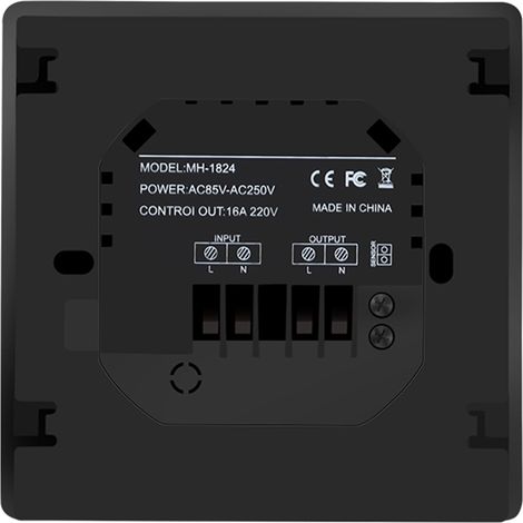 Intelligenter WLAN-Touchscreen-Thermostat für Fußbodenheizung, App-Steuerung, programmierbarer Wochenzyklus, LED-Anzeige, 16 A, Schwarz, MH-1824 (1/2)