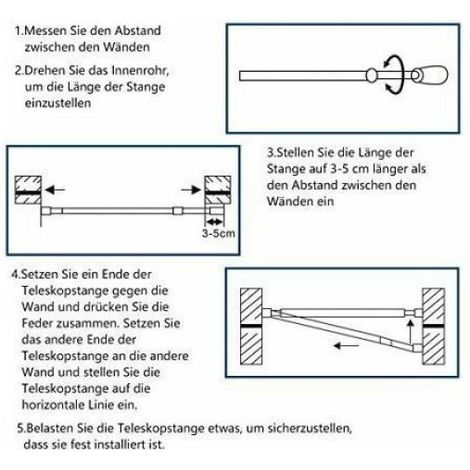 Tringle à rideau de douche télescopique en acier inoxydable - pivotante et réglable, tringle à vêtements (65-100 cm)-MCJ (1/4)