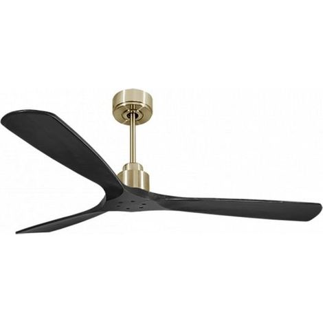 Tenerife de KlassFan - Super destratificateur et ventilateur DC 166 cm Laiton pales bois noir sans Lumière 30 à 60 m² (1/5)