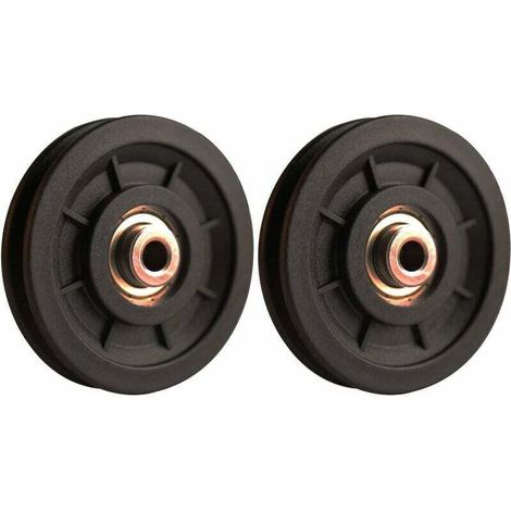 [JAMAIS UTILISÉ]90 mm Roulement Poulie Nylon, Poulie Musculation, Roue Universelle pour cable Machine Gym équipement Porte de Garage, Porte coulissante poulie (1/4)