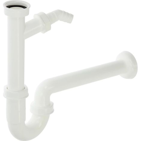 Siphon plastique pour lavabo 1 1/4’’, DN 32, branchem. appareil, blanc