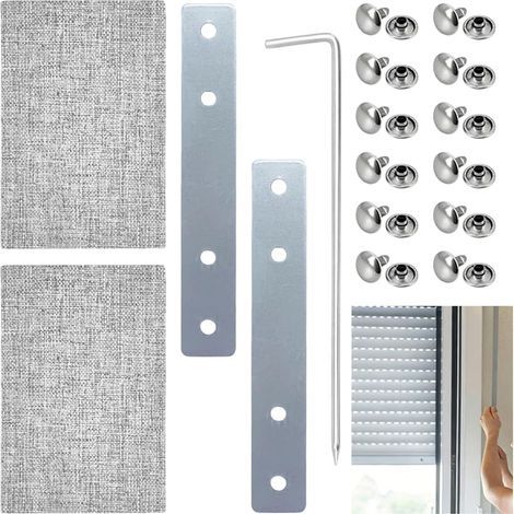 Kit de réparation de sangle de volet roulant 20–23 mm, Compatible avec Les Sangles Maxi, Enrouleurs et Vénitiens, Comprenant Rivets et Plaques en Acier Inoxydable (1/5)