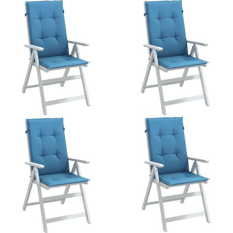 vidaXL Cojines silla respaldo alto 4 uds tela azul melange 120x50x4 cm (1/5)