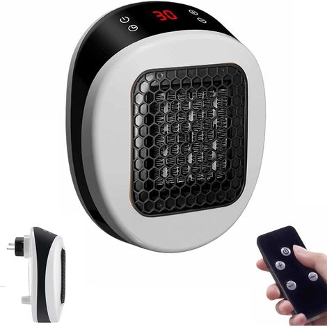 Chauffage – Radiateur électrique à brancher – Chauffage instantané en 30 secondes avec télécommande – Radiateur compact 600 W pour chambre et bureau – Température réglable de 15 à 32 °C (1/5)