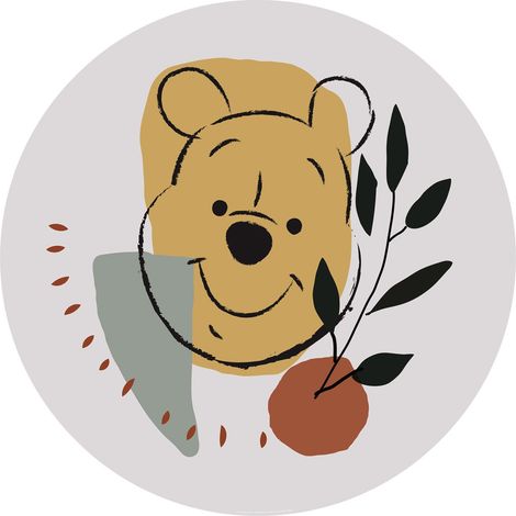 papier peint panoramique rond adhésif Winnie l'ourson multicolore  - Disney (1/3)