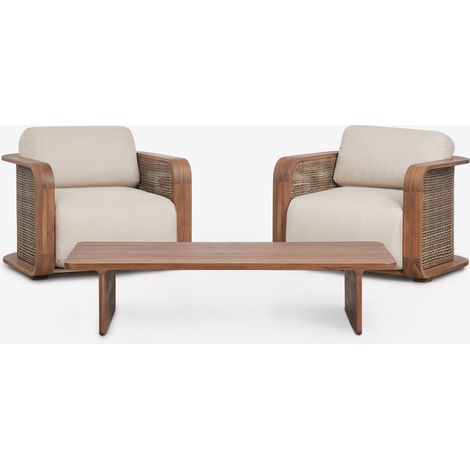 Ensemble de jardin avec 2 fauteuils et table basse en bois d'acacia Noira SKLUM (1/5)