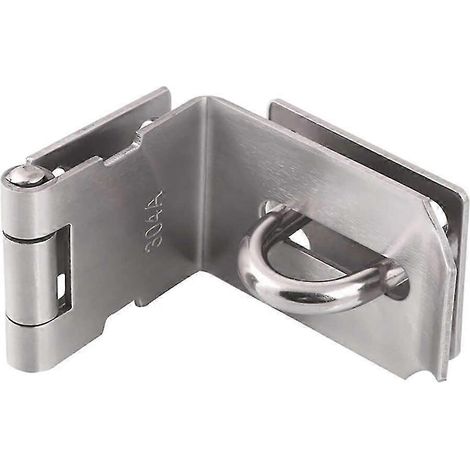 Loquet de porte à angle droit 90° en acier inoxydable, verrou de sécurité à moraillon pour porte coulissante/à barre. (1/5)