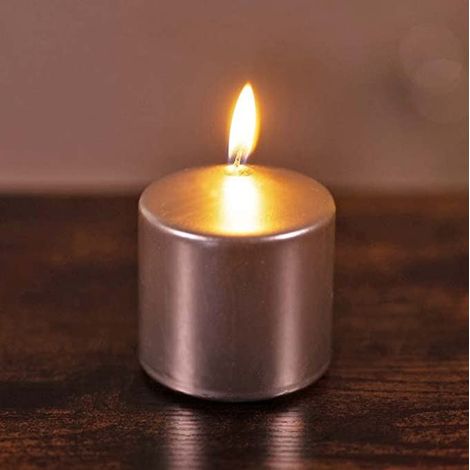 Marco Paul Pillar Candles Long Burn Time Ivory Tall Church Candle Christmas Decor Lighting Candle Light Long Lasting Festive Wedding Event Dining Party Lighting Display Centrepiece Silver Pillar 7.5cm