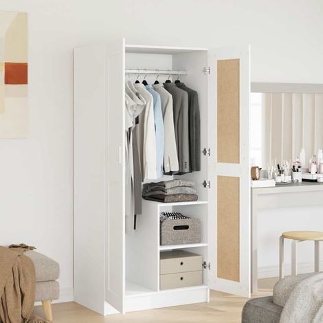 Kleiderschrank Weiß 82,5x51,5x180 cm Holzwerkstoff