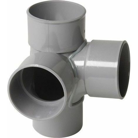 Codo en T de PVC FOREHILL de 40 mm - Gris