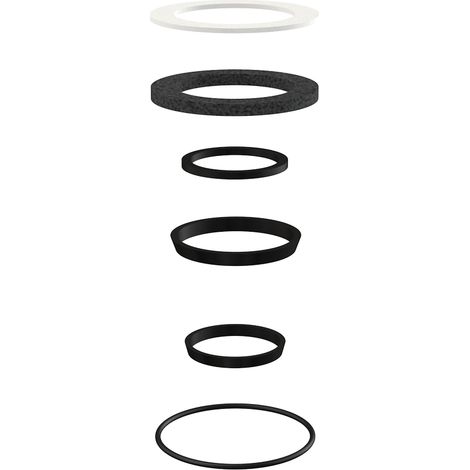 Satz Gummidichtungen für Spülbecken-Siphons, 6 Stück, Schwarz (1/2)